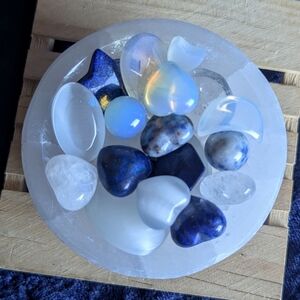 Higher Communication Bowl 💙 Third Eye Throat Chakra BLUE Gem Stone Confetti